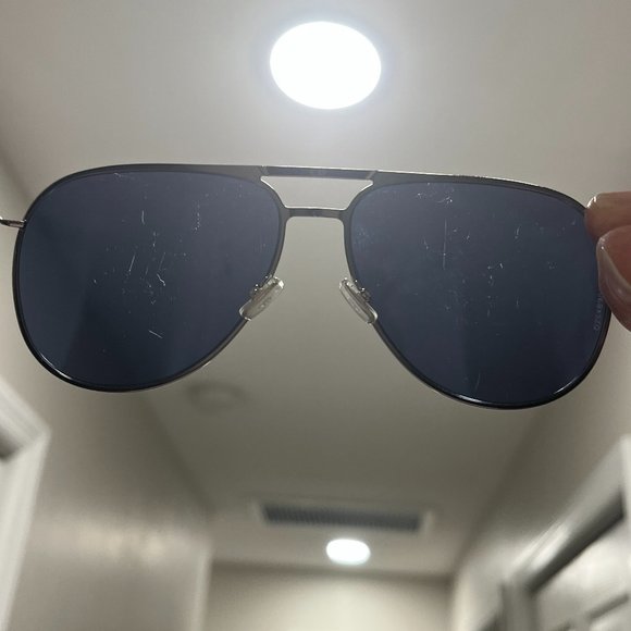 Dior Homme Sunglasses Mirrored Lenses Silver Wire Frames Men's-Preowned - Picture 9 of 12